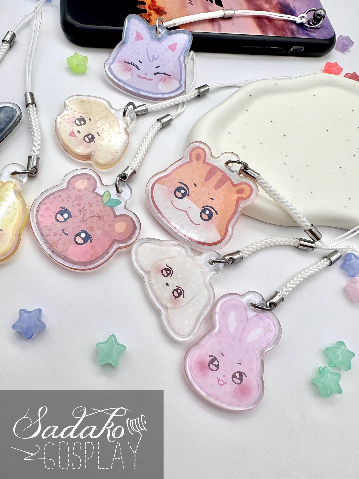 Aniteez glitzernder phone charm keychain, ATEEZ inspired für ATINY