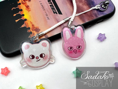 SKZOO glitzernder phone charm keychain, Stray Kids inspired für Stay