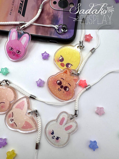 SKZOO glitzernder phone charm keychain, Stray Kids inspired für Stay