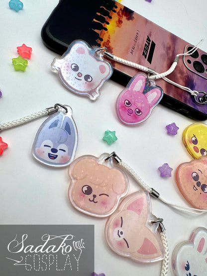 SKZOO glitzernder phone charm keychain, Stray Kids inspired für Stay