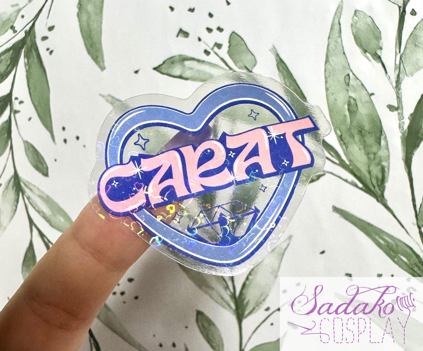 Seventeen & Carat transparenter Sticker - K-Pop Heart Collection, wasserfester Holo-Aufkleber