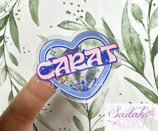 Seventeen & Carat transparenter Sticker - K-Pop Heart Collection, wasserfester Holo-Aufkleber