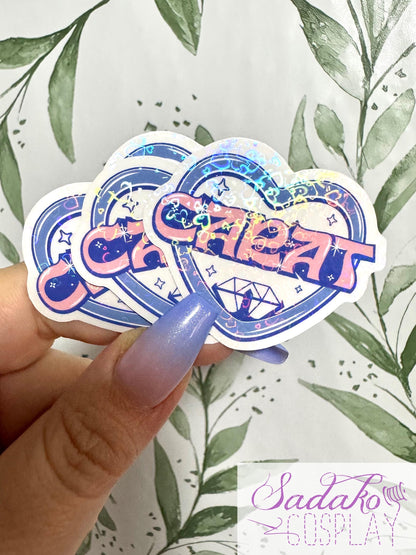 Seventeen & Carat transparenter Sticker - K-Pop Heart Collection, wasserfester Holo-Aufkleber