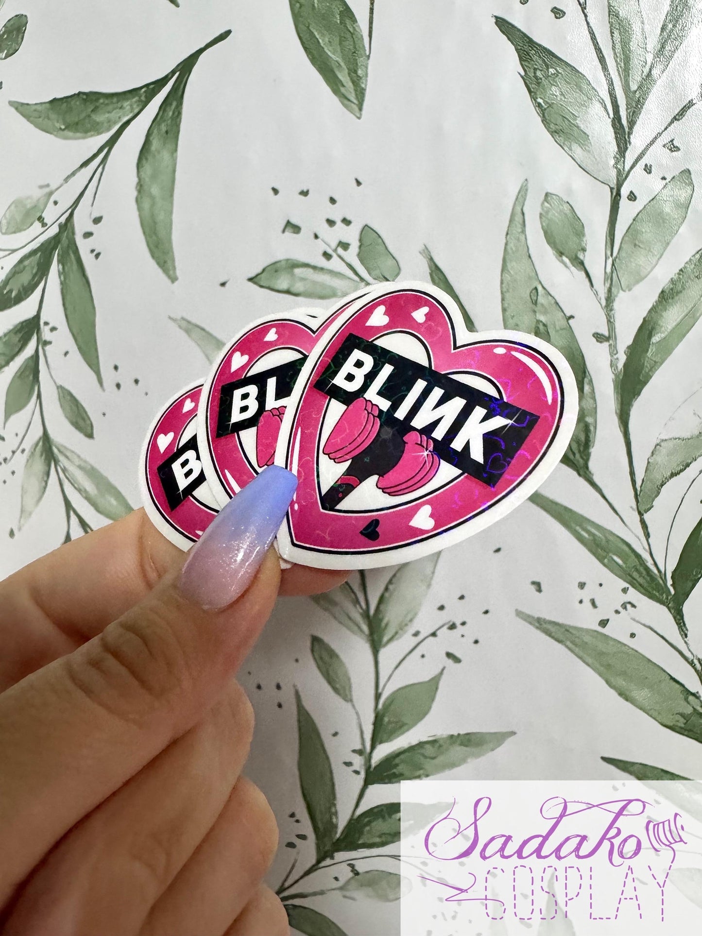 Black Pink & Blink transparenter Sticker - K-Pop Heart Collection, wasserfester Holo-Aufkleber