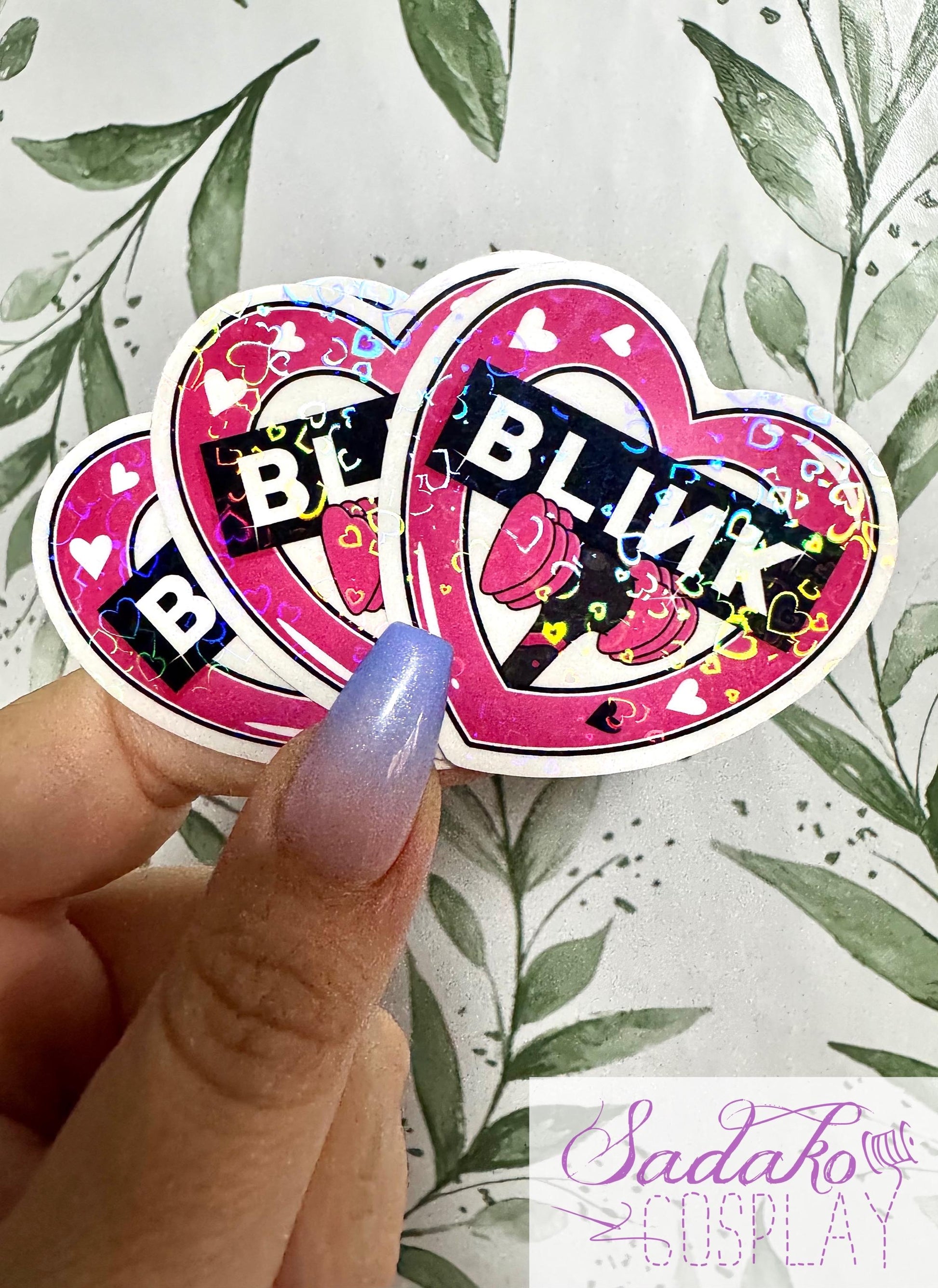 Black Pink & Blink transparenter Sticker - K-Pop Heart Collection, wasserfester Holo-Aufkleber