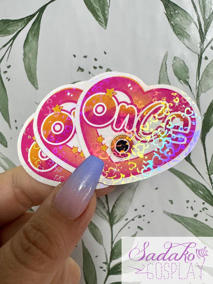 Twice & Once transparenter Sticker - K-Pop Heart Collection, wasserfester Holo-Aufkleber
