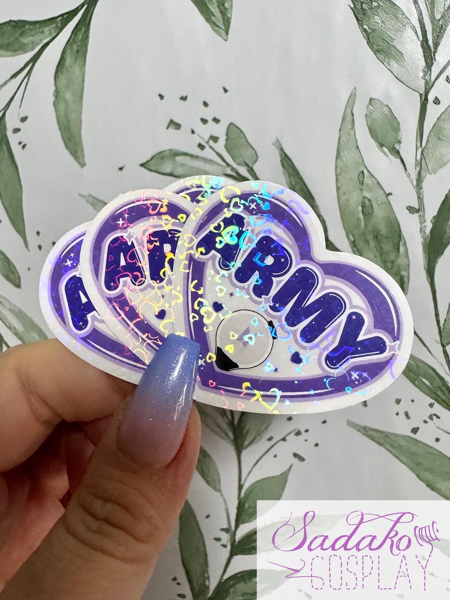 BTS & Army transparenter Sticker - K-Pop Heart Collection, wasserfester Holo-Aufkleber
