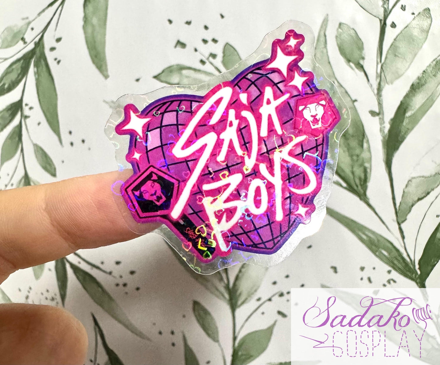 Saja Boys transparenter Sticker - K-Pop Heart Collection, wasserfester Holo-Aufkleber, K-Pop Demon Hunters