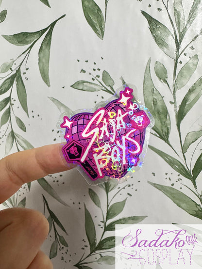 Saja Boys transparenter Sticker - K-Pop Heart Collection, wasserfester Holo-Aufkleber, K-Pop Demon Hunters