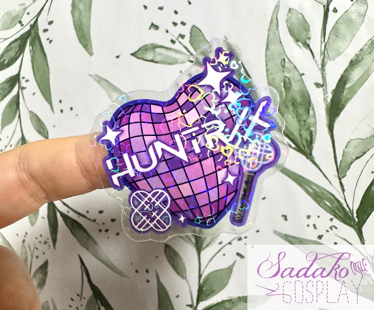 Huntrix transparenter Sticker - K-Pop Heart Collection, wasserfester Holo-Aufkleber, K-Pop Demon Hunters