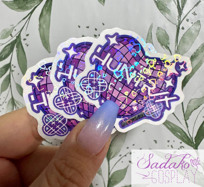 Huntrix transparenter Sticker - K-Pop Heart Collection, wasserfester Holo-Aufkleber, K-Pop Demon Hunters