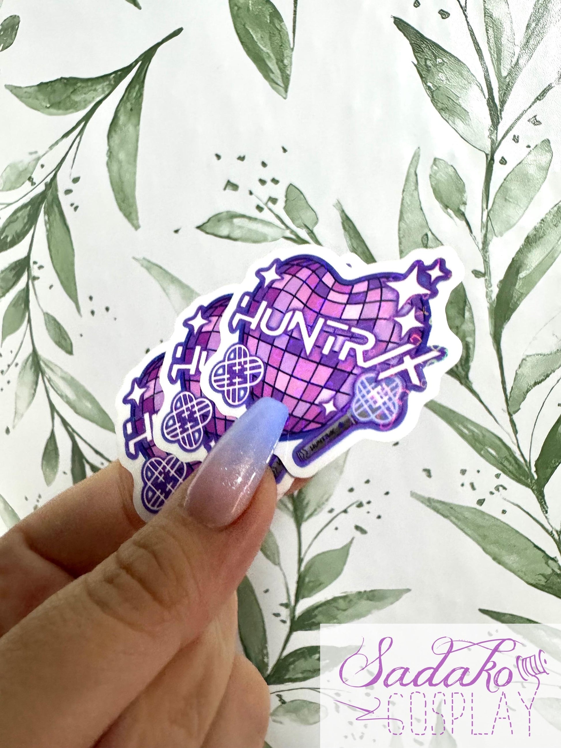 Huntrix transparenter Sticker - K-Pop Heart Collection, wasserfester Holo-Aufkleber, K-Pop Demon Hunters