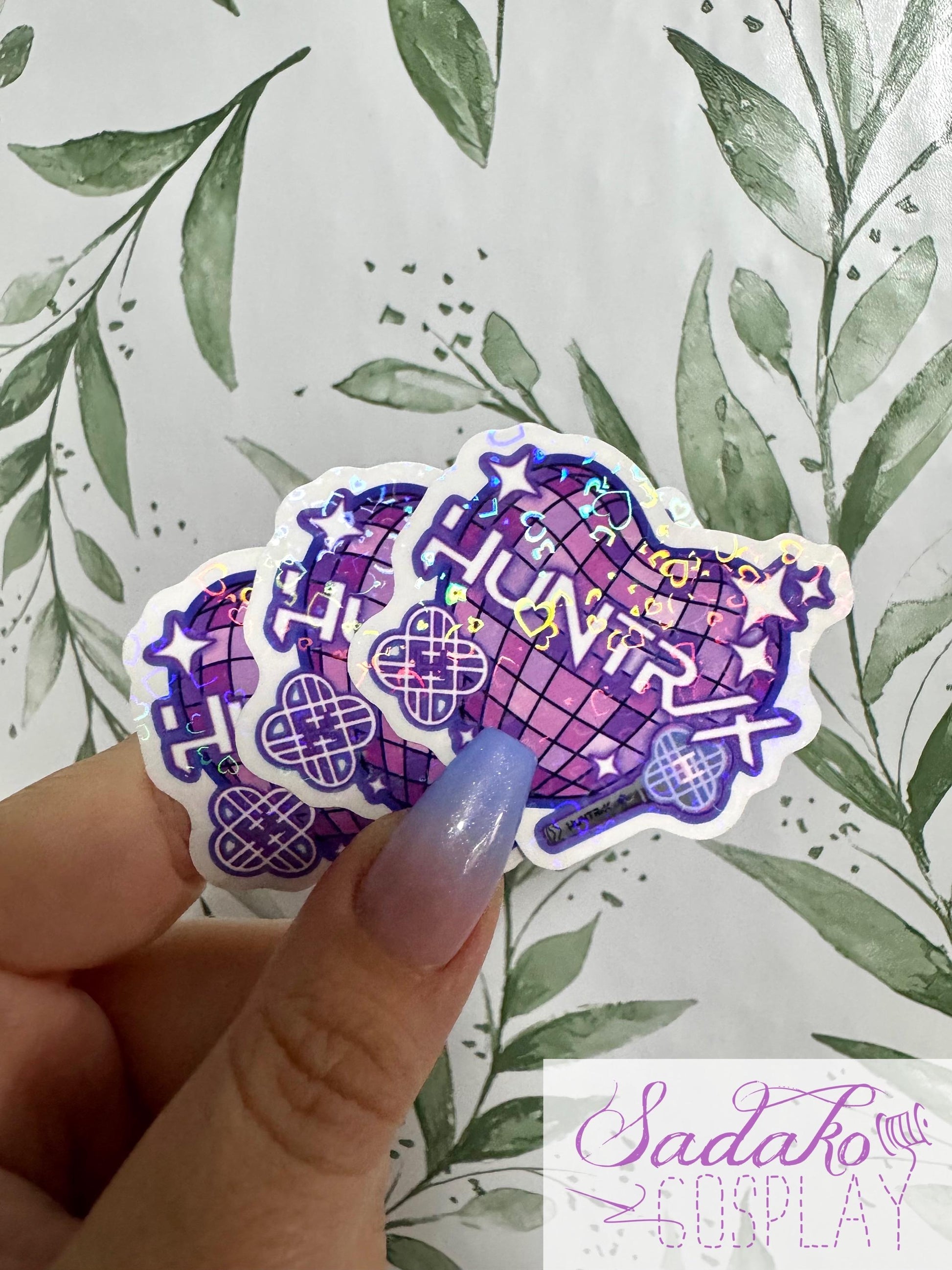 Huntrix transparenter Sticker - K-Pop Heart Collection, wasserfester Holo-Aufkleber, K-Pop Demon Hunters