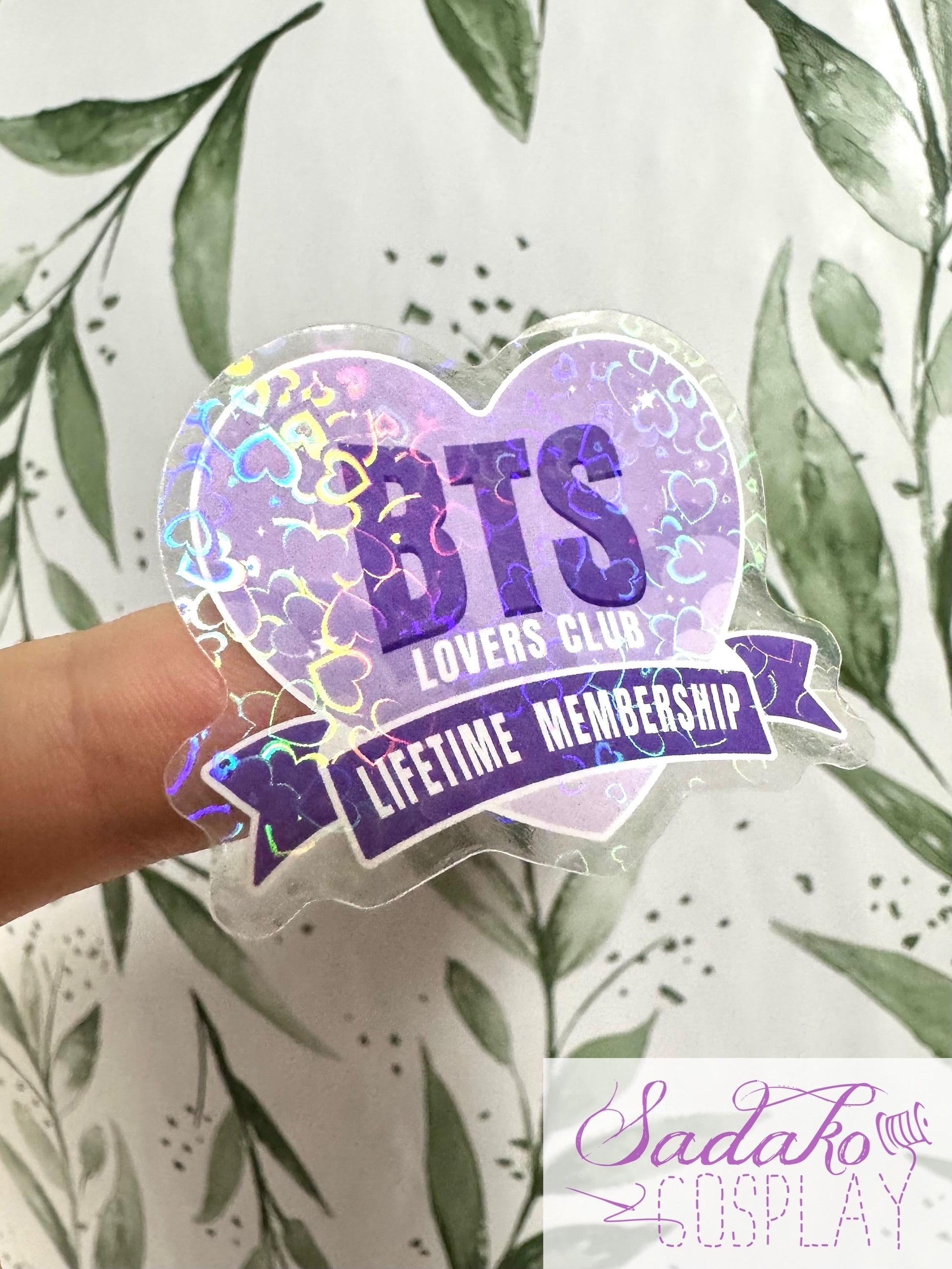 BTS Lovers Club transparenter Sticker - wasserfester Holo-Aufkleber