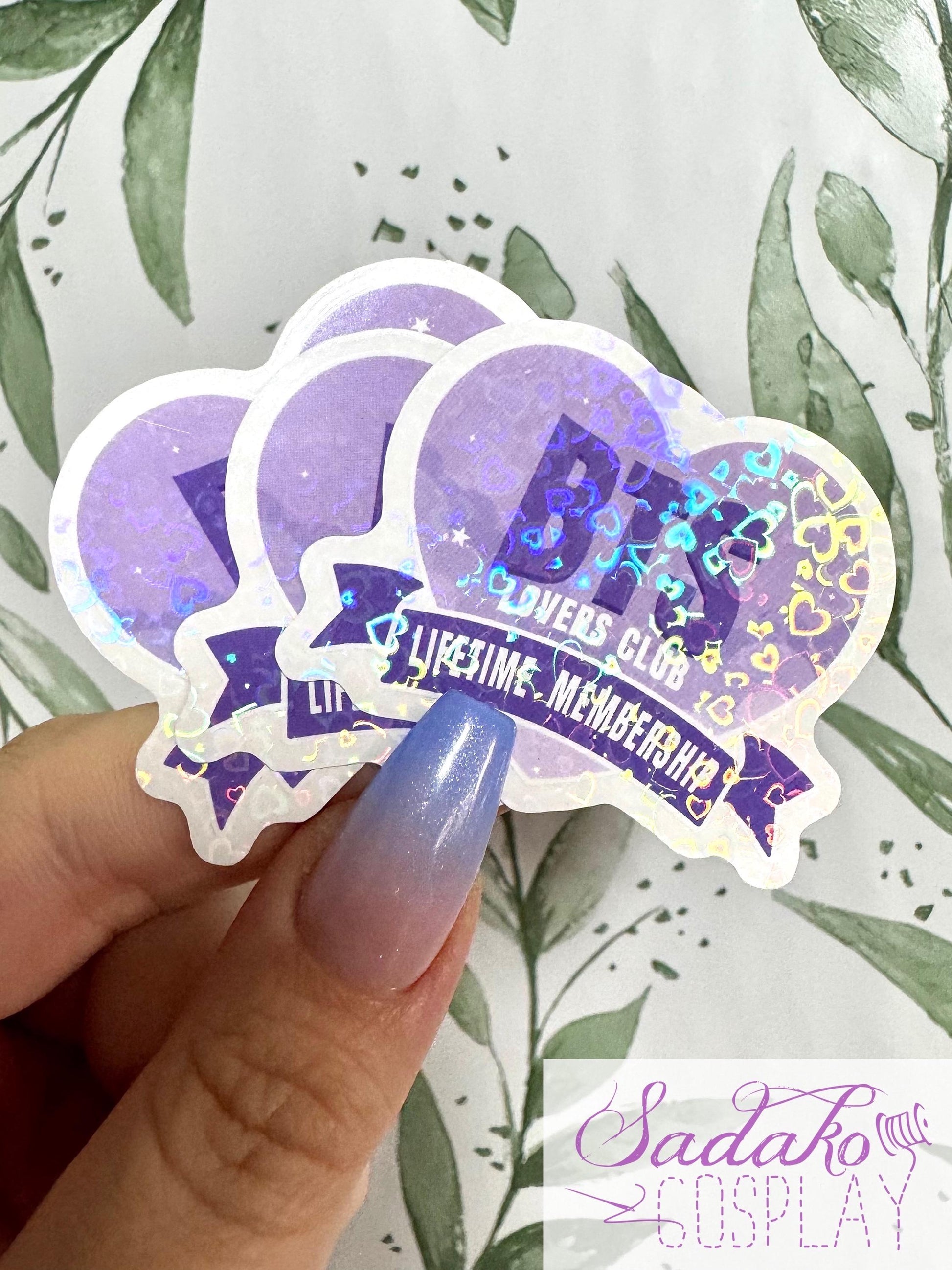 BTS Lovers Club transparenter Sticker - wasserfester Holo-Aufkleber