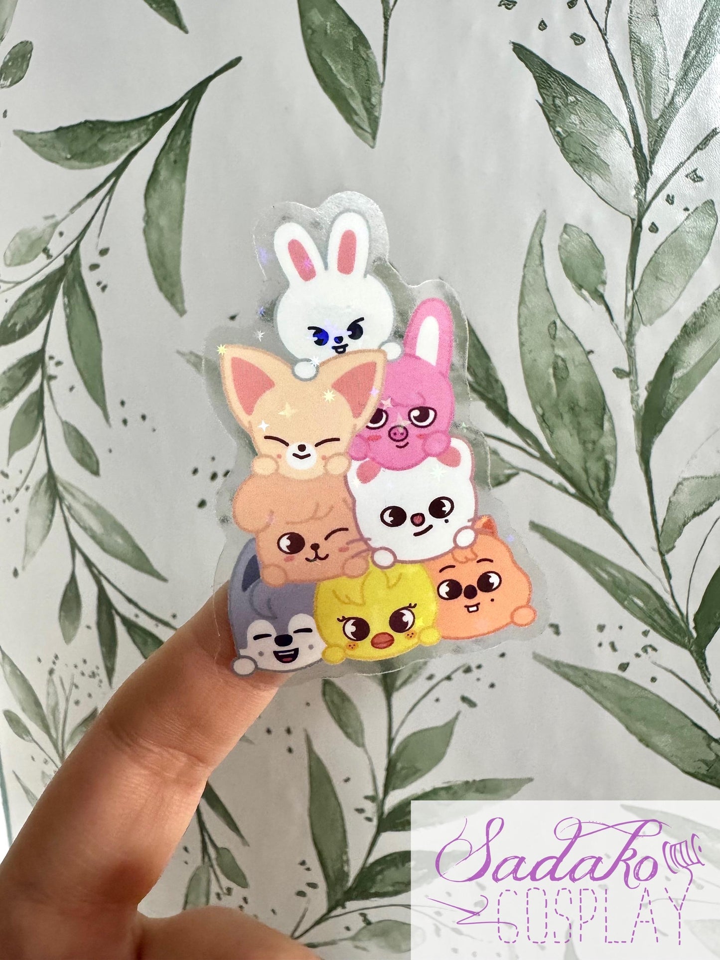 SKZOO cuddle pile transparenter Sticker - wasserfester Holo-Aufkleber, Stray Kids