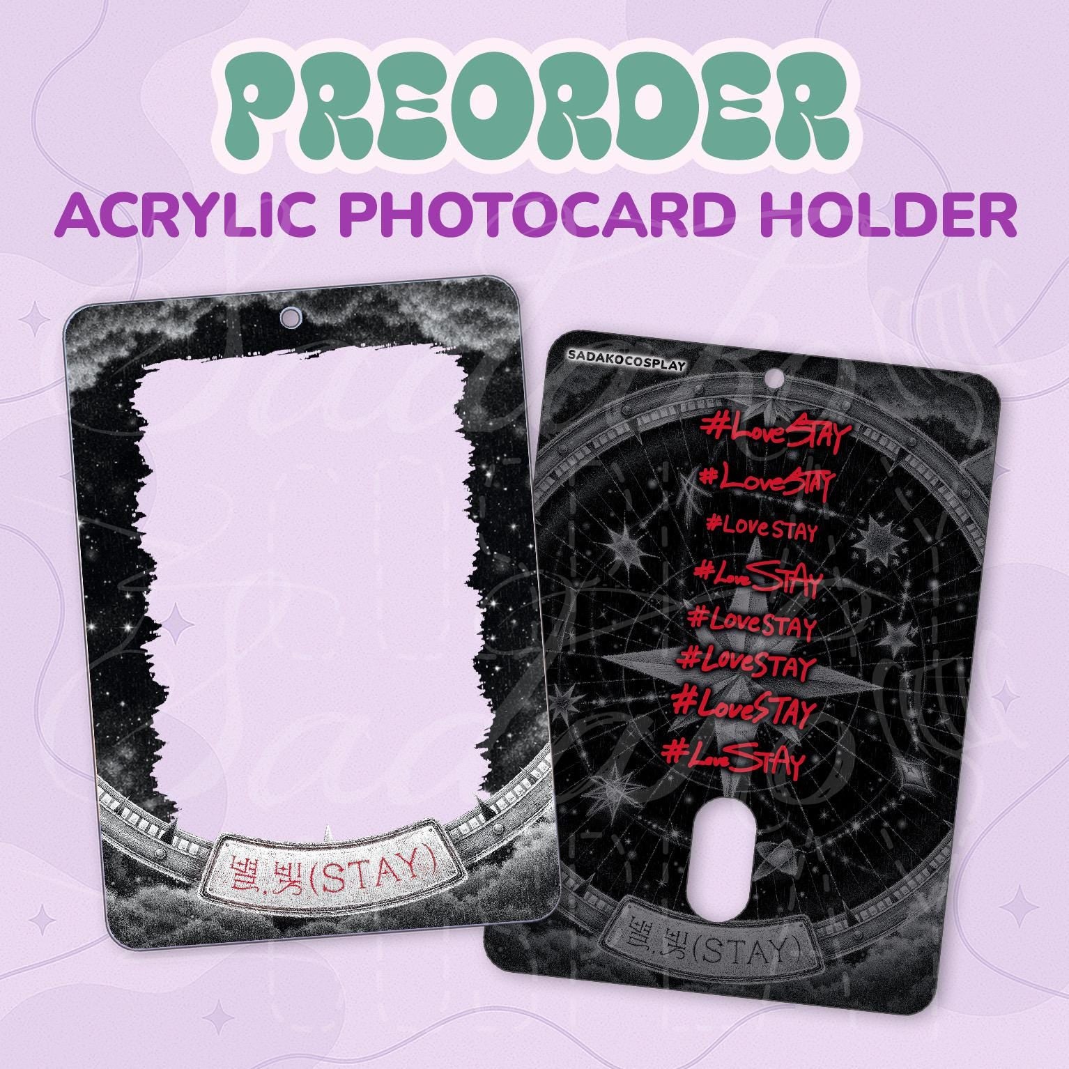 PREORDER Stray Kids Starlight STAY Photocard Holder, Skz K-Pop Fotokarten Halter Acryl, #LoveStay