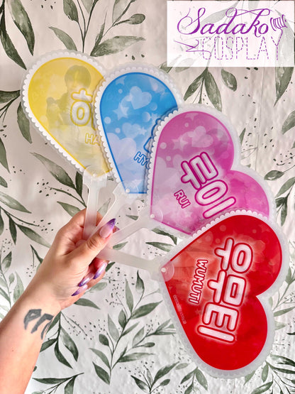 XLOV Concert Picket / Fächer in Herz-Form, Wumuti, Rui, Hyun oder Haru Handfächer Fan