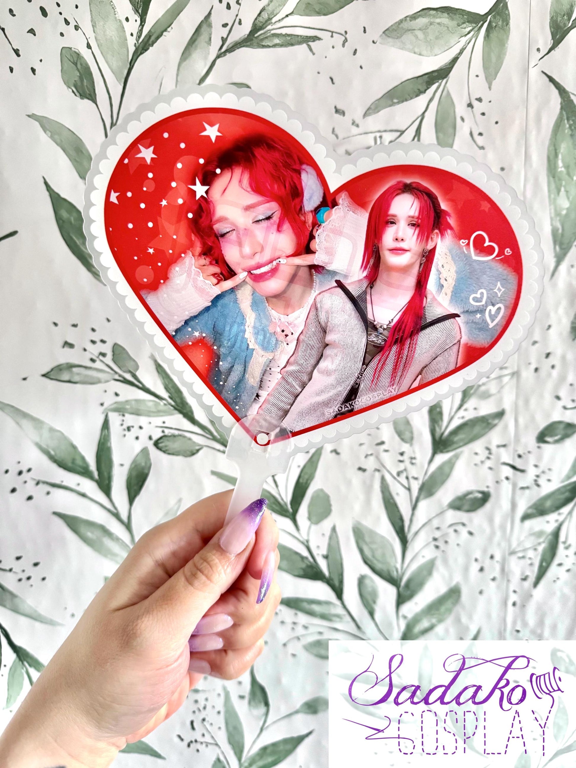 XLOV Concert Picket / Fächer in Herz-Form, Wumuti, Rui, Hyun oder Haru Handfächer Fan