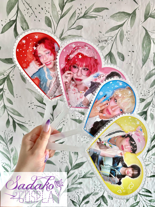 XLOV Concert Picket / Fächer in Herz-Form, Wumuti, Rui, Hyun oder Haru Handfächer Fan