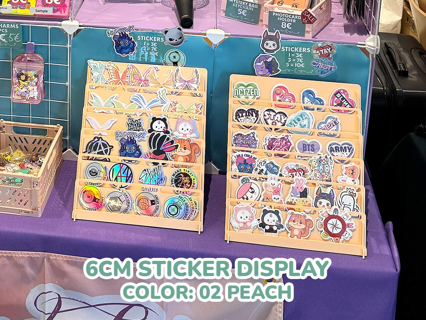 Sticker Display 6-reihig für 5-6cm Sticker - Aufsteller, Ständer für Convention Artist Alley Booth, Markstand
