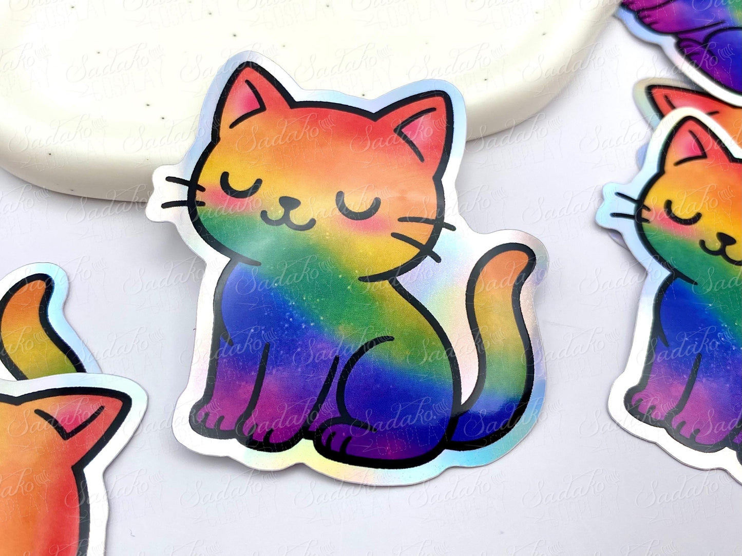 LGBTQ+ Pride Kätzchen holo Vinyl Sticker