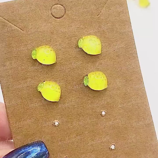 ATEEZ Lemon Drop Mini Ohrstecker - Resin Acryl charms mit Kunststoff Stecker, Ohrringe Ear Studs, ATINY