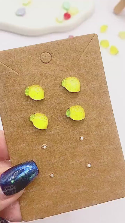 ATEEZ Lemon Drop Mini Ohrstecker - Resin Acryl charms mit Kunststoff Stecker, Ohrringe Ear Studs, ATINY