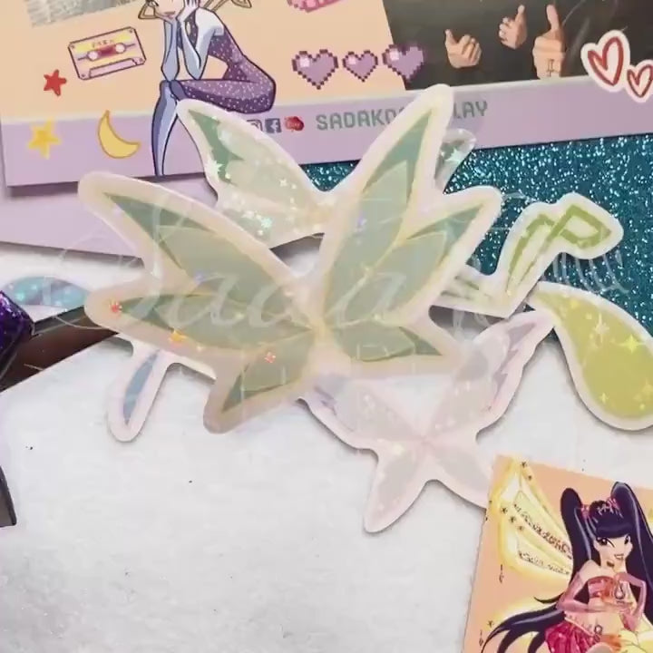 Winx Club Feenflügel Magic Winx Glitzer-Sticker, wasserfest Vinyl mit glitter