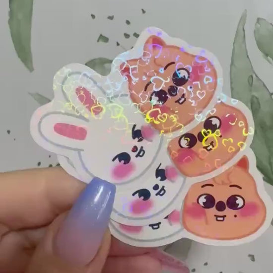 Minsung transparenter Sticker - Stray Kids Han & Lee Know, wasserfester Holo-Aufkleber