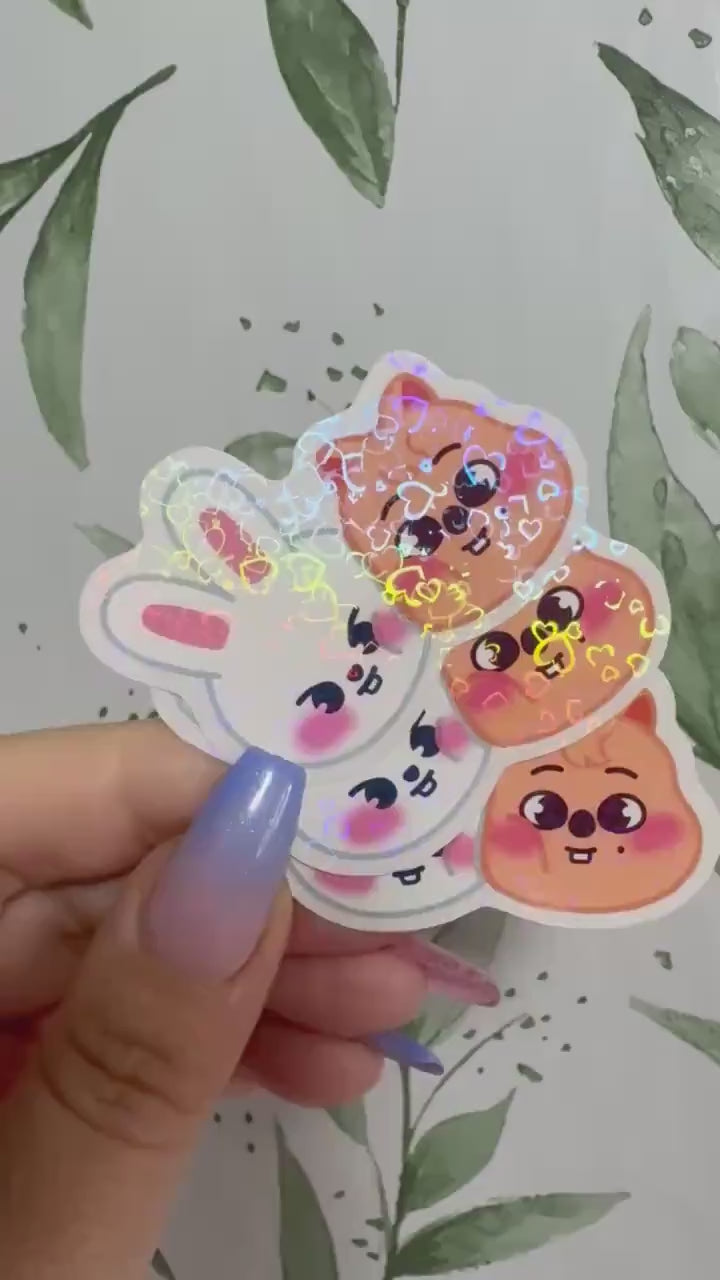 Minsung transparenter Sticker - Stray Kids Han & Lee Know, wasserfester Holo-Aufkleber