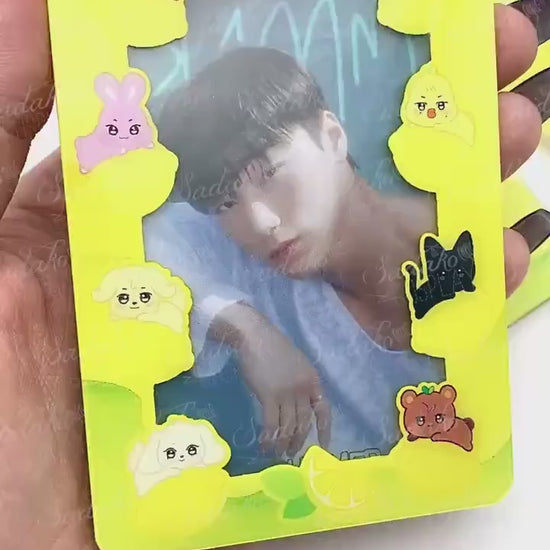 ATEEZ Lemon Drop OT8 Photocard Holder, Atiny Aniteez K-Pop Fotokarten Halter Acryl