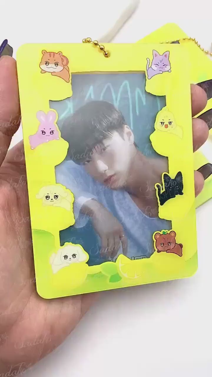 ATEEZ Lemon Drop OT8 Photocard Holder, Atiny Aniteez K-Pop Fotokarten Halter Acryl