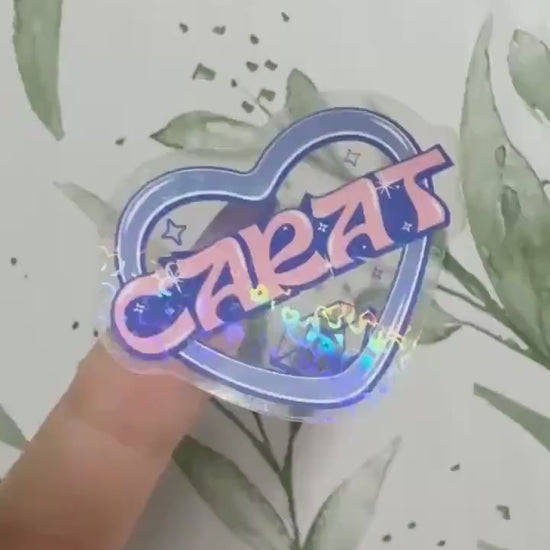 Seventeen & Carat transparenter Sticker - K-Pop Heart Collection, wasserfester Holo-Aufkleber