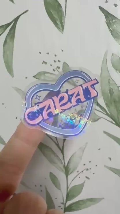 Seventeen & Carat transparenter Sticker - K-Pop Heart Collection, wasserfester Holo-Aufkleber