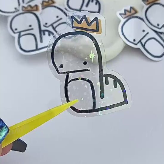 Chandora holo glitter vinyl sticker, stray kids Bangchan skz Aufkleber durchsichtig transparent