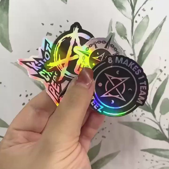 ATEEZ inspirierte Holo-Sticker, K-Pop Atiny, wasserfest Hologramm Regenbogen