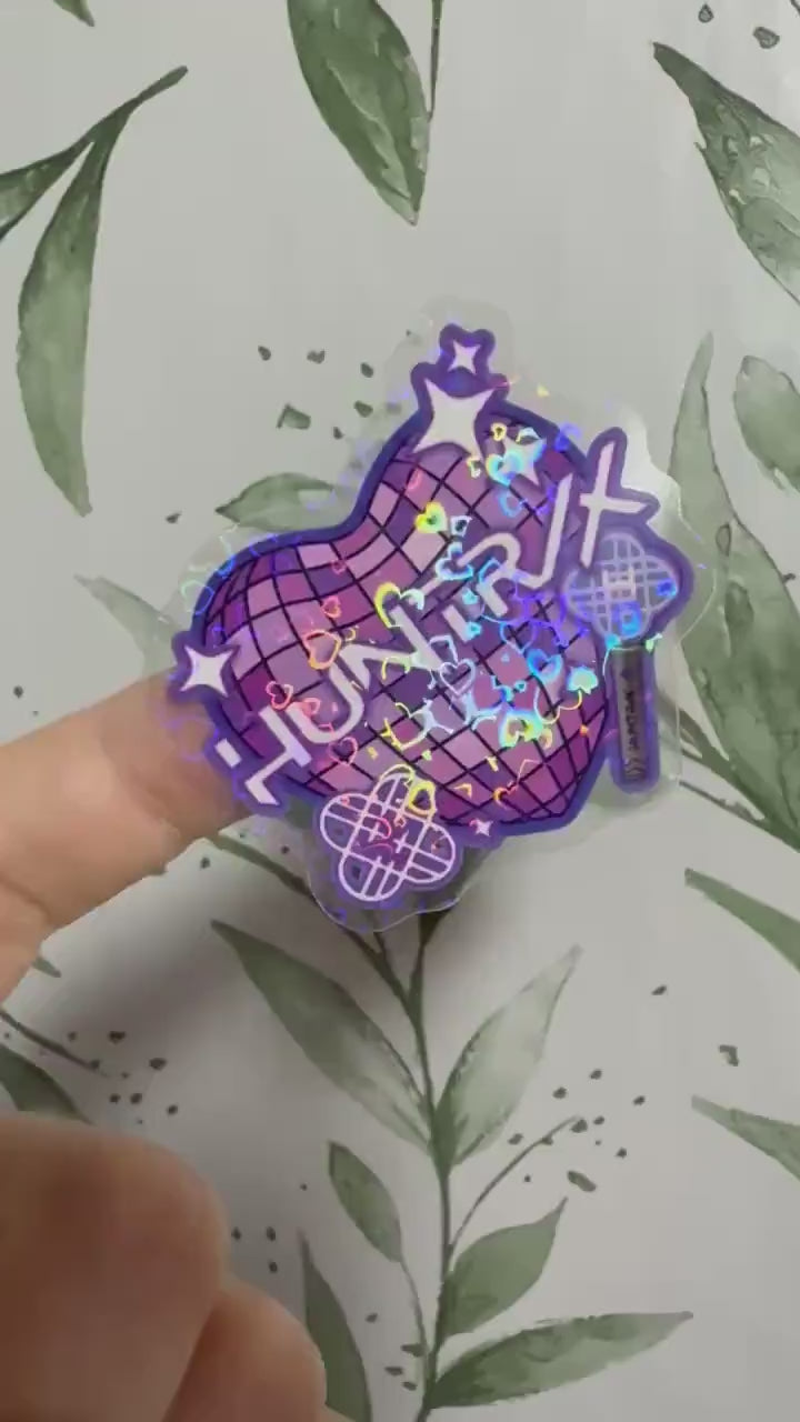 Huntrix transparenter Sticker - K-Pop Heart Collection, wasserfester Holo-Aufkleber, K-Pop Demon Hunters