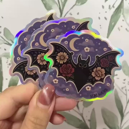 Celestial Fledermaus Holo laser Sticker, Gothic wasserfester Vinyl Aufkleber