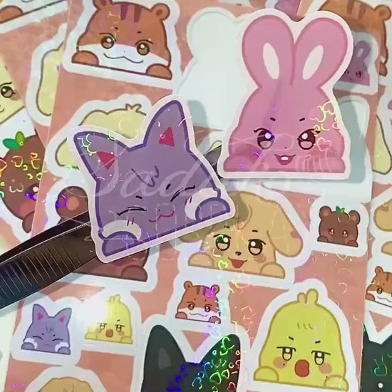 Aniteez Vinyl glitter Sticker - K-Pop Photocard Sticker Sheet, Foto Karten Deko Sticker, wasserdicht
