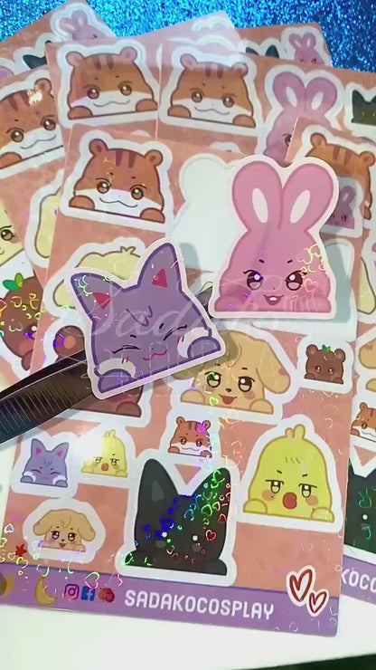 Aniteez Vinyl glitter Sticker - K-Pop Photocard Sticker Sheet, Foto Karten Deko Sticker, wasserdicht