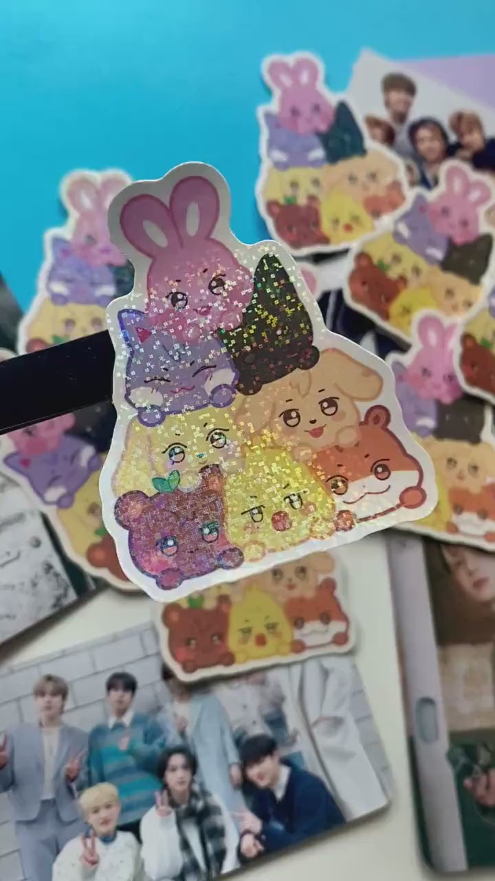 Aniteez ATEEZ inspirierte Glitzer-Sticker, K-Pop Atiny, wasserfest Vinyl glitter