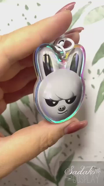 Evil SKZOO Holo laser Keychain, Stray Kids K-Pop holographischer Schlüssel Anhänger