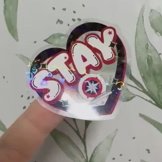 Stray Kids & Stay transparenter Sticker - K-Pop Heart Collection, wasserfester Holo-Aufkleber