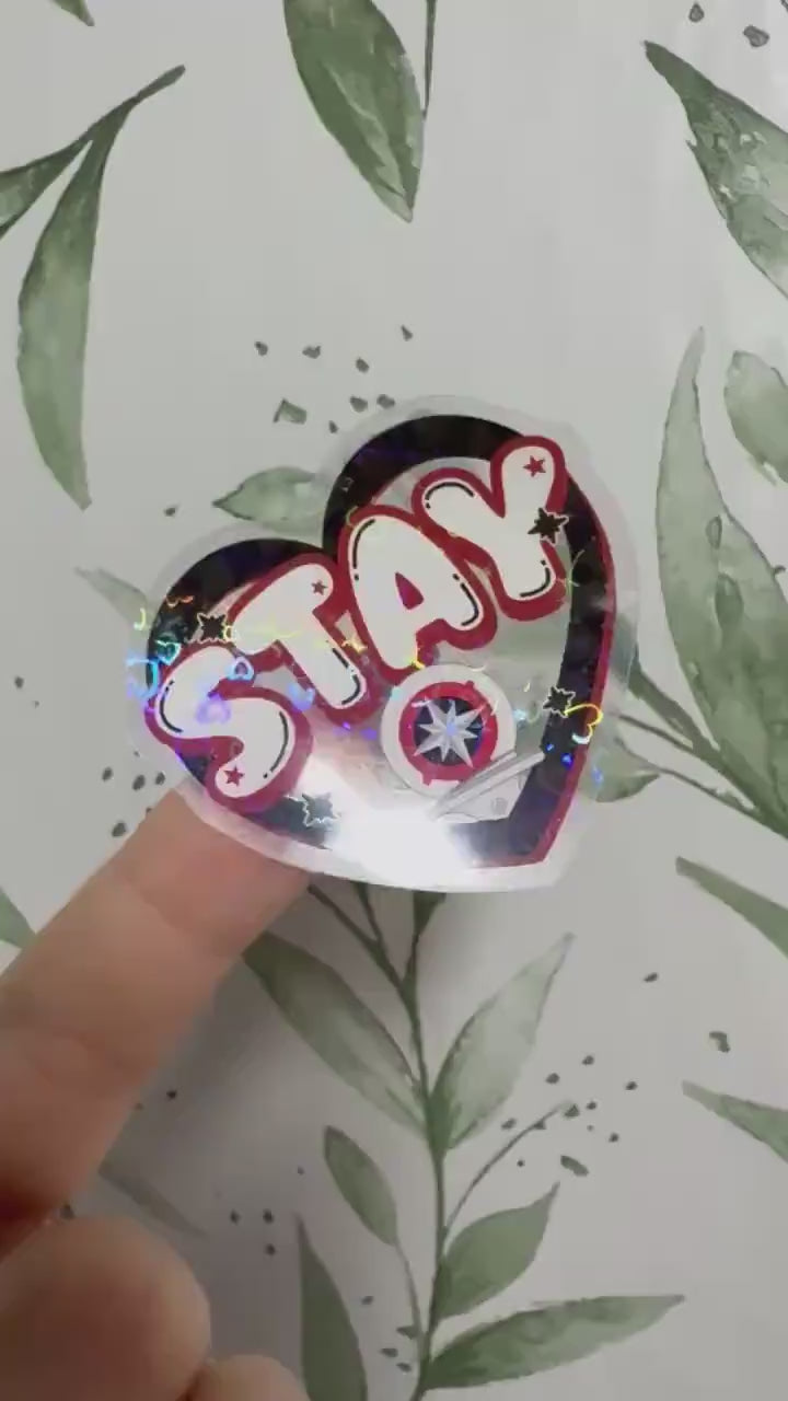 Stray Kids & Stay transparenter Sticker - K-Pop Heart Collection, wasserfester Holo-Aufkleber