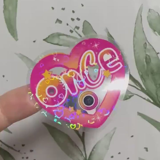 Twice & Once transparenter Sticker - K-Pop Heart Collection, wasserfester Holo-Aufkleber