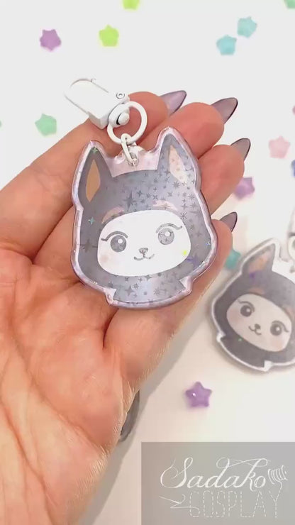 Doberman Hetmongi Acryl Keychain mit holographischen Glitzer Sternen, ATEEZ Yeosang acrylic Anhänger