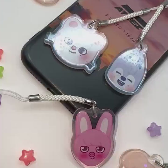 SKZOO glitzernder phone charm keychain, Stray Kids inspired für Stay