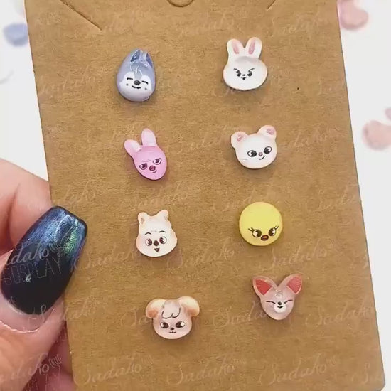 Stray Kids SKZOO Mini Ohrstecker - Resin Acryl charms, Ohrringe Ear Studs