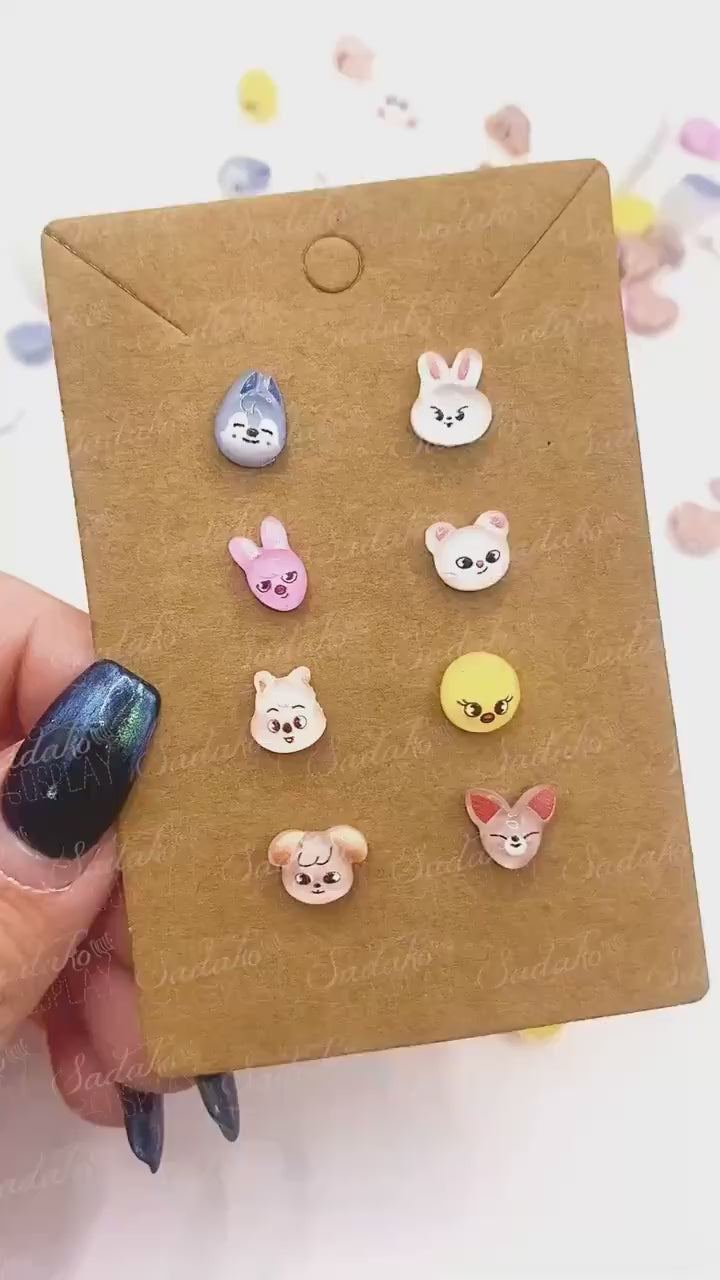 Stray Kids SKZOO Mini Ohrstecker - Resin Acryl charms, Ohrringe Ear Studs